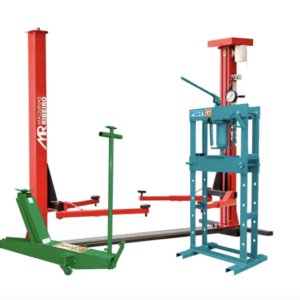 Elevador Automotivo Máquinas Ribeiro 2500TRIFVERMELHO 2,5T + Macaco Jacaré Ribeiro RM0002 2T Longo 1300mm e Prensa Hidráulica FortG PH15 para 15T – MAQUINAS RIBEIRO-K35